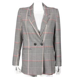 Anine Bing Blazer Size M Madeline Jacket Houndstooth Plaid Double Breasted /570